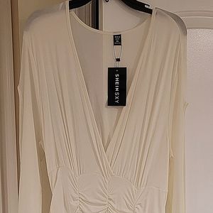 Off White Ruched Jumpsuit
